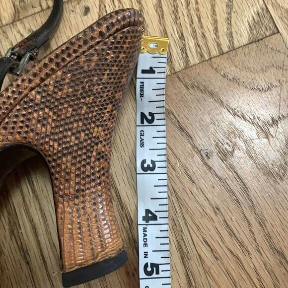 PRADA SNAKESKIN LEATHER PLATFORM SLINGBACK SANDALS SIZE 37 1/2 - Picture 8 of 8